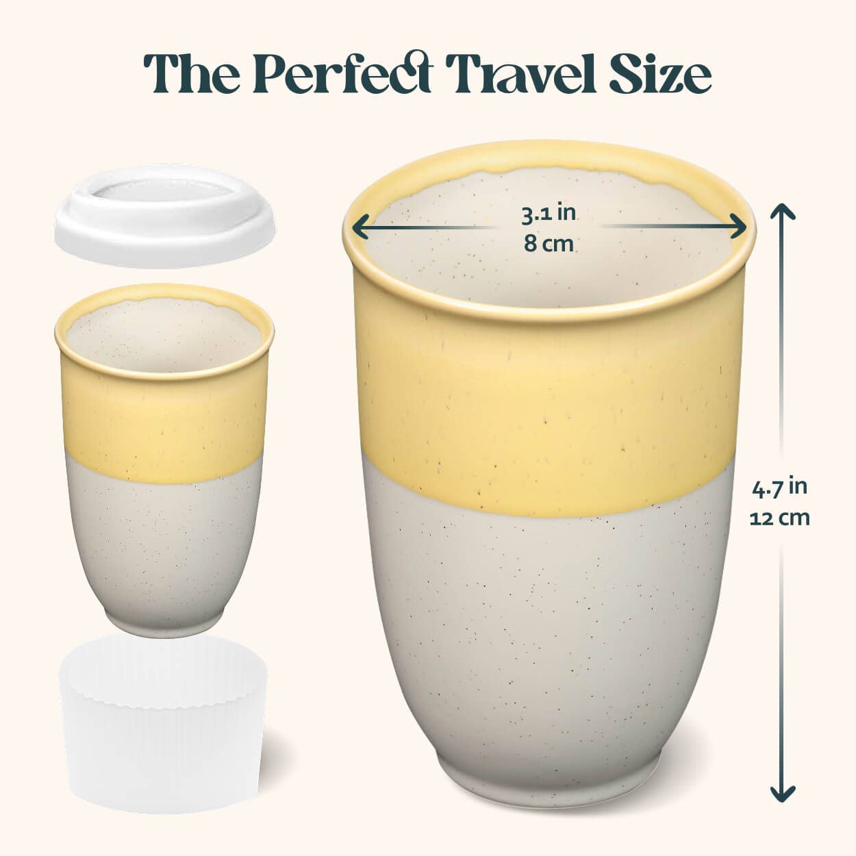 Lemon Ceramic Travel Cup 12oz | Reusable Coffee Cup
