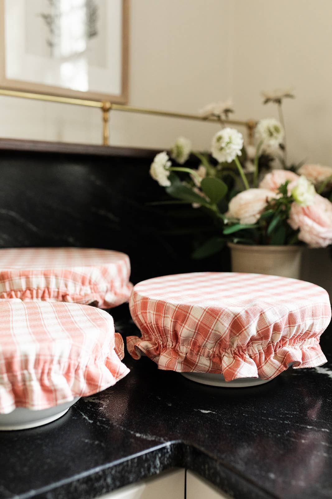 Gingham Reversible Bowl Cover | Reusable Fabric
