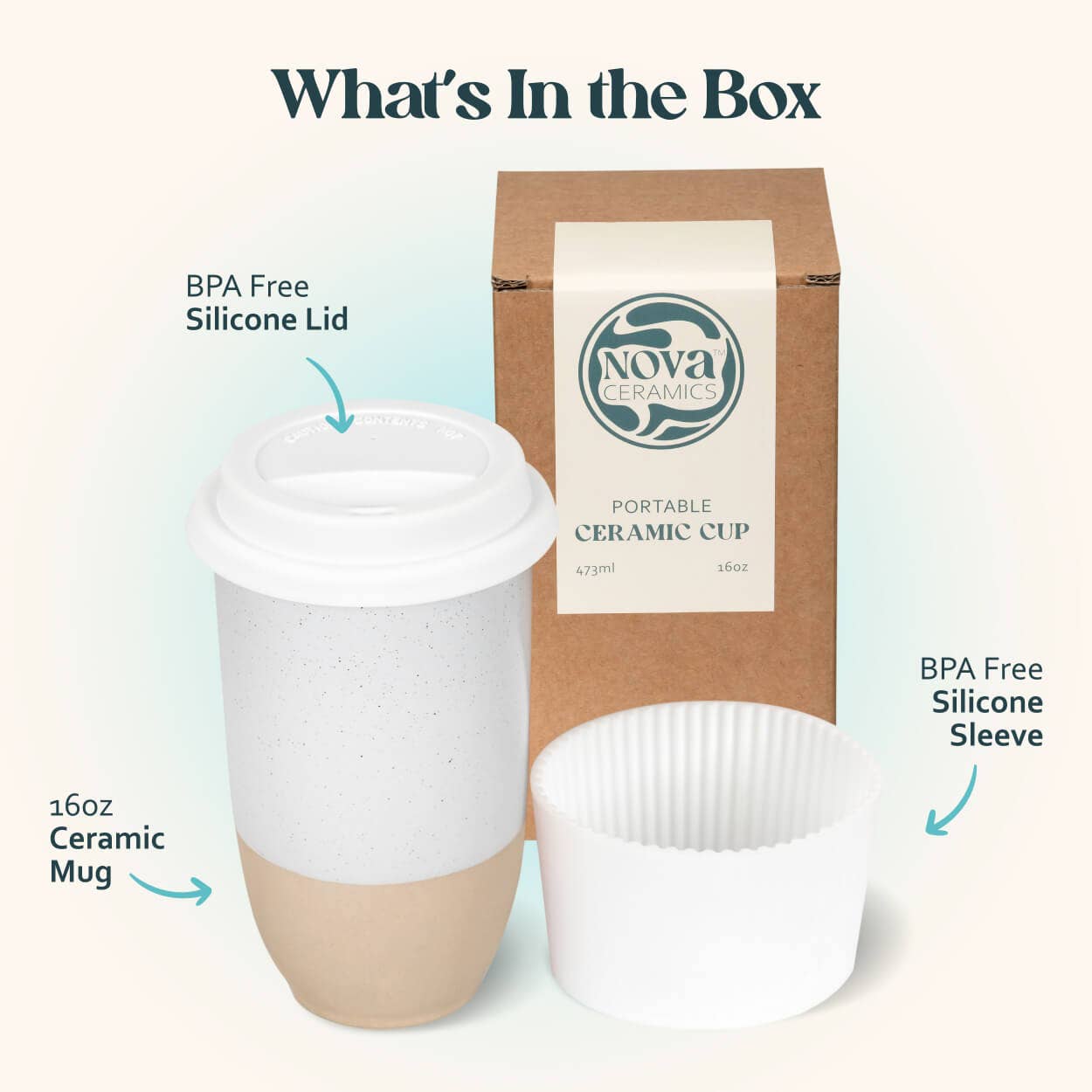 Dune 16oz Ceramic Travel Mug – (Includes Lid & Band)