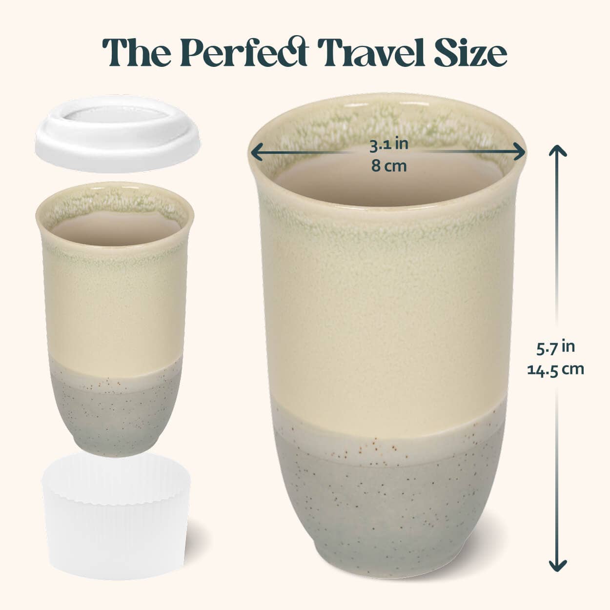 Mist Ceramic Travel Cup – 16oz with Lid & Sleeve