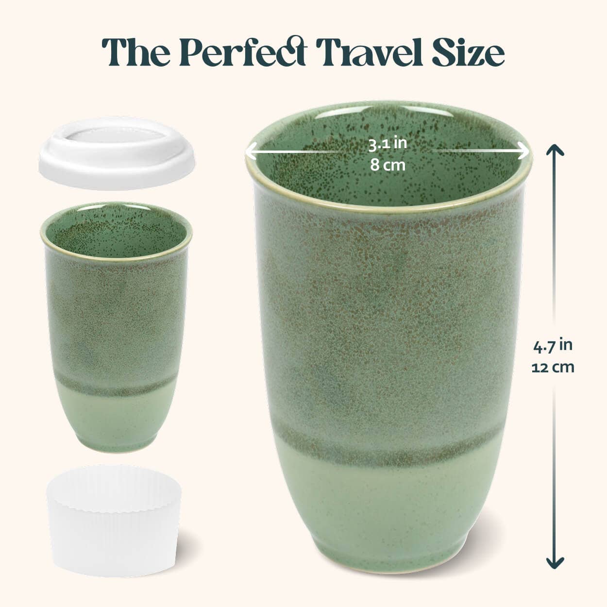 Emerald 12oz Ceramic Travel Mug – Reusable & Stylish