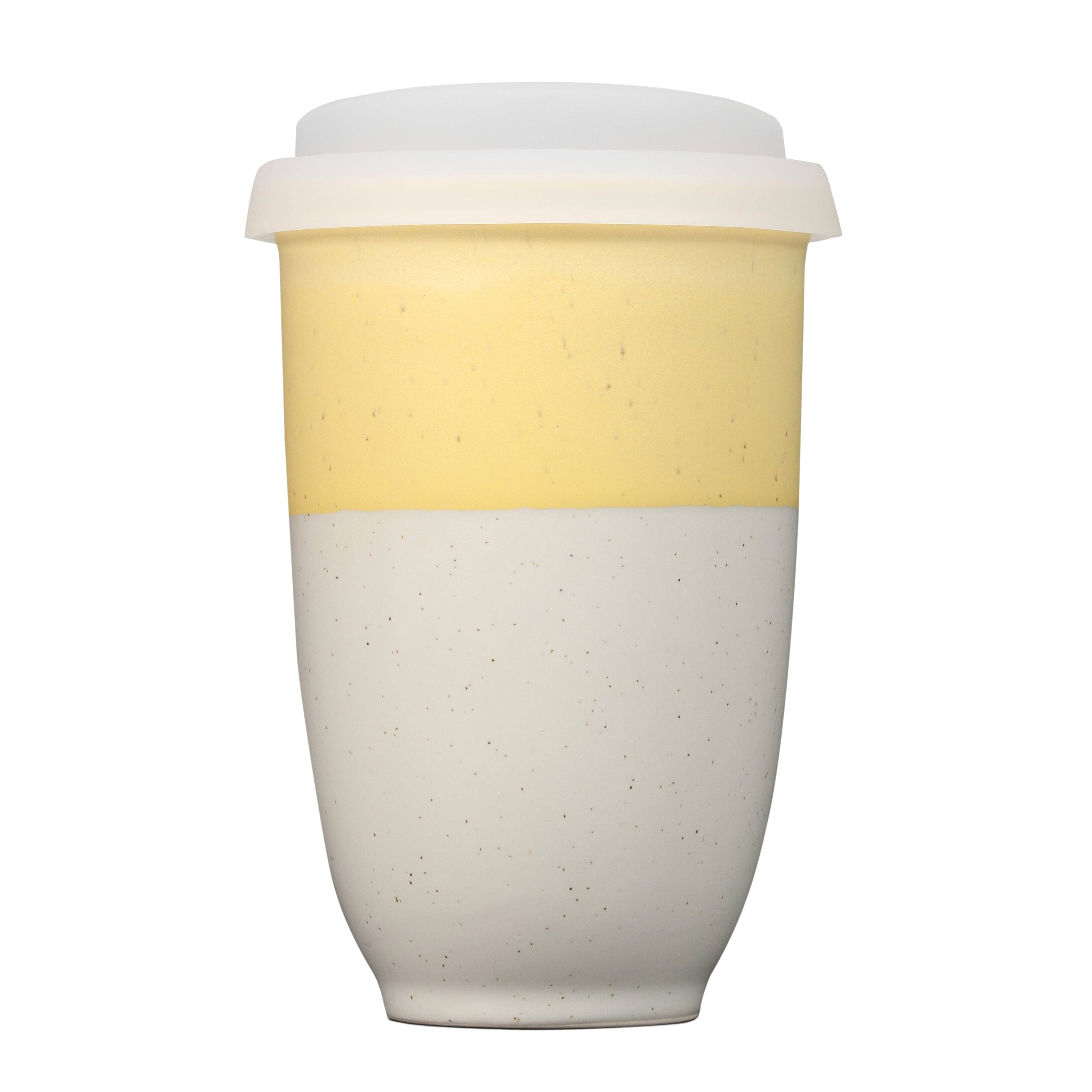 Lemon Ceramic Travel Cup 12oz | Reusable Coffee Cup