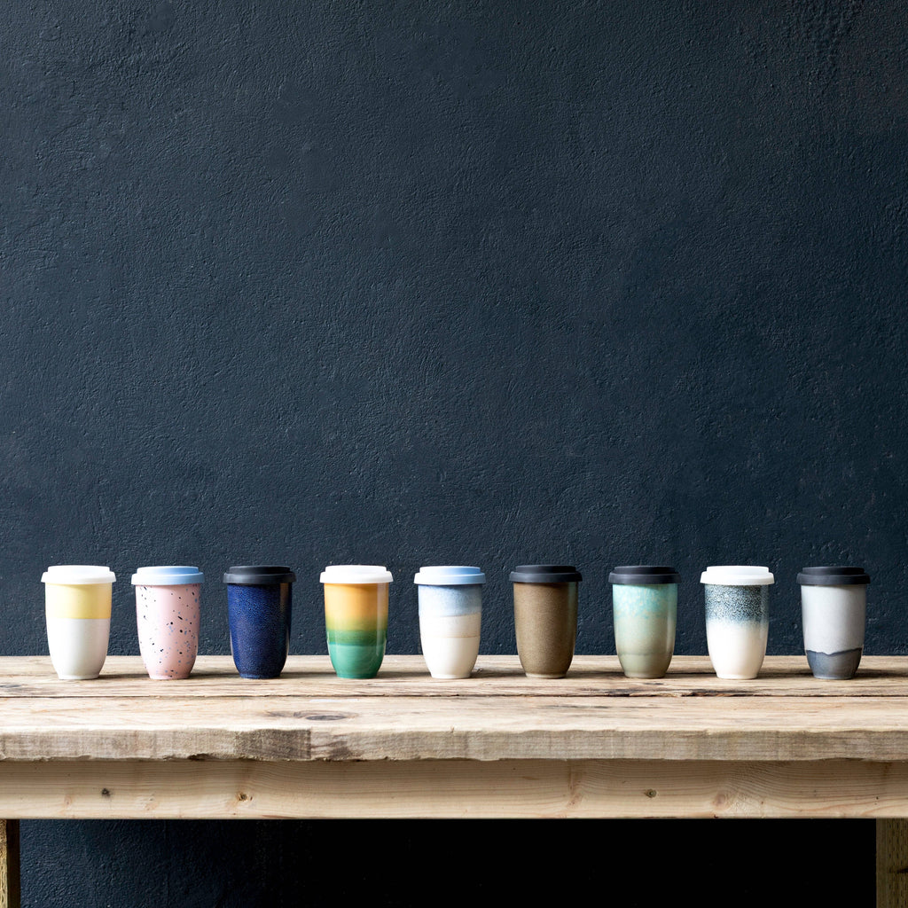 Lemon Ceramic Travel Cup 12oz | Reusable Coffee Cup