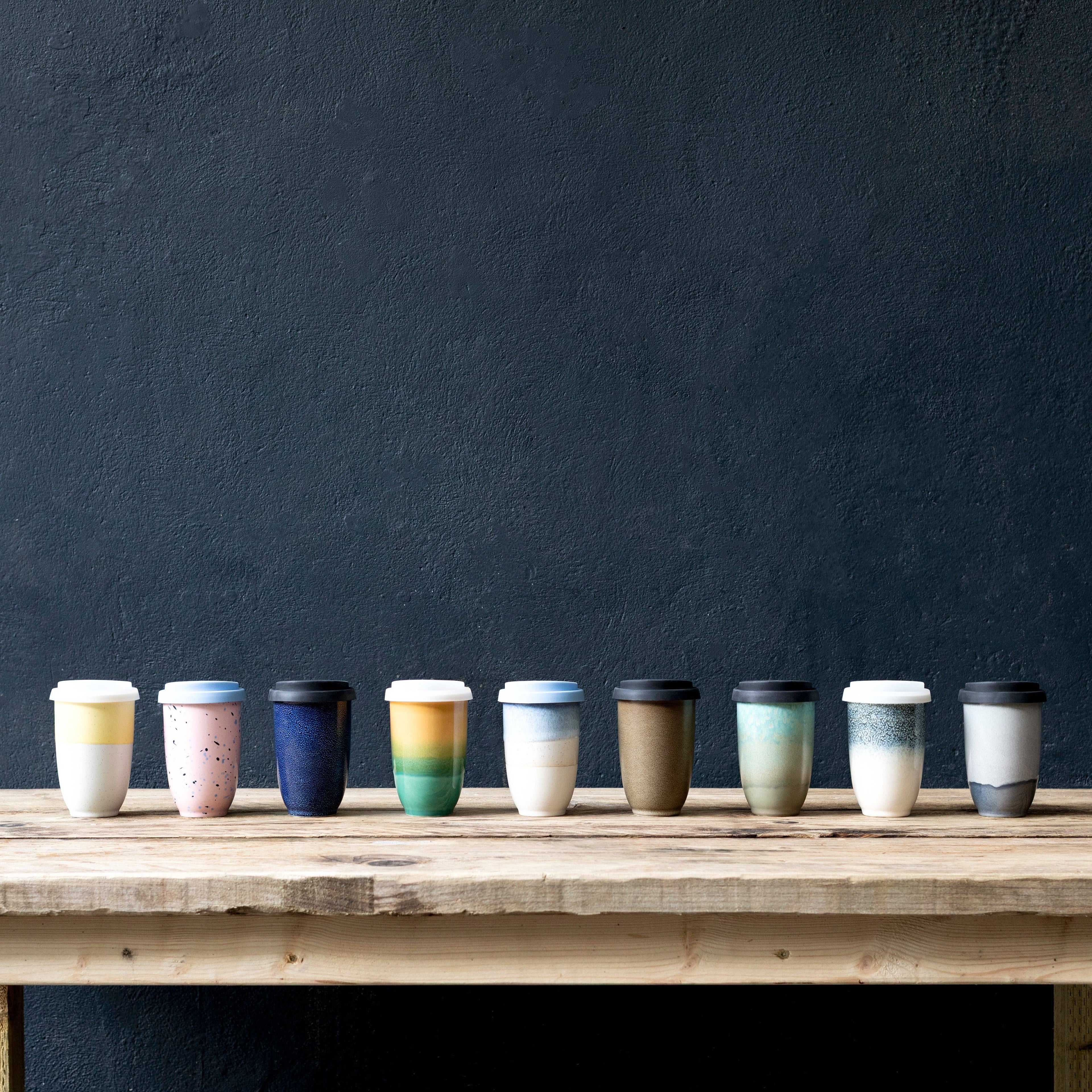 Lemon Ceramic Travel Cup 12oz | Reusable Coffee Cup